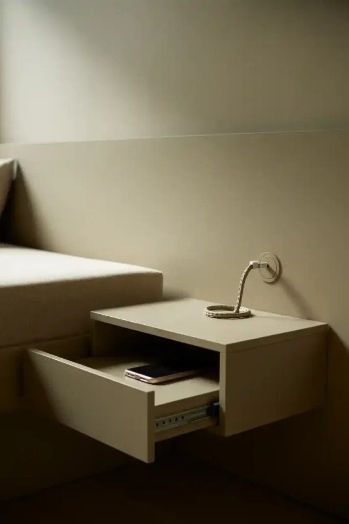 Floating Nightstands with Concealed Charging