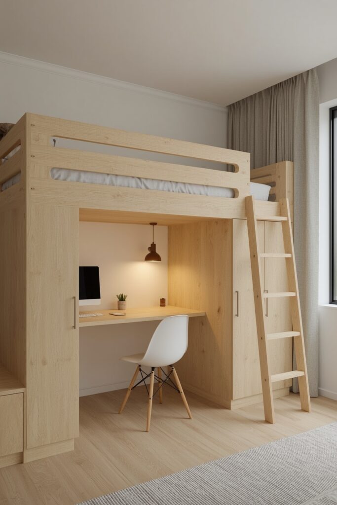 Loft Bed Over Study Nook