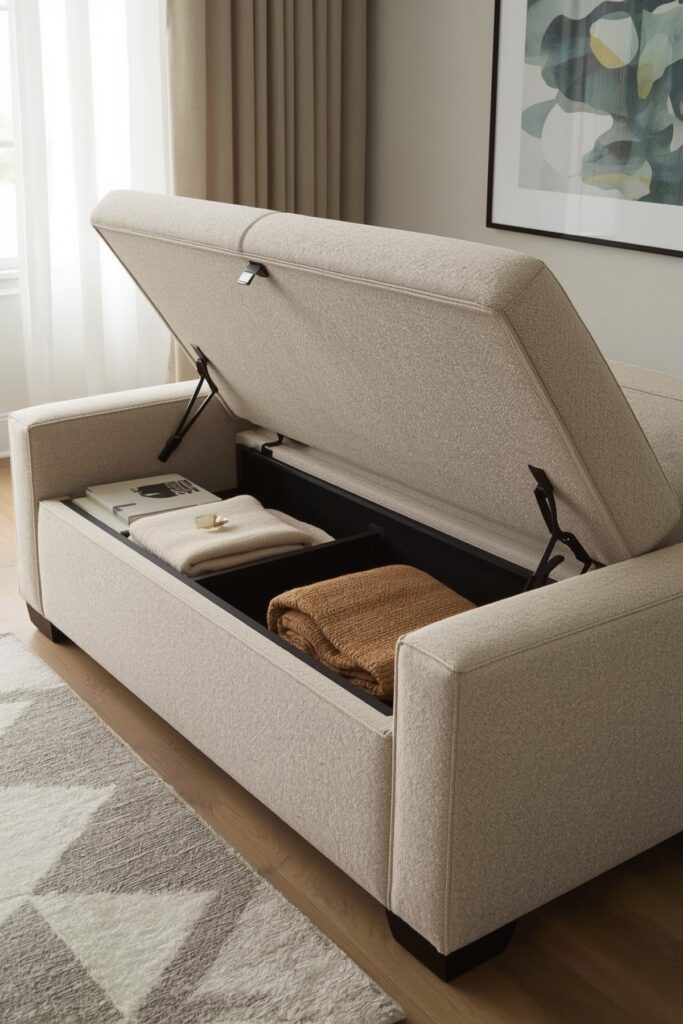 Loveseat with Hidden Storage Compartment