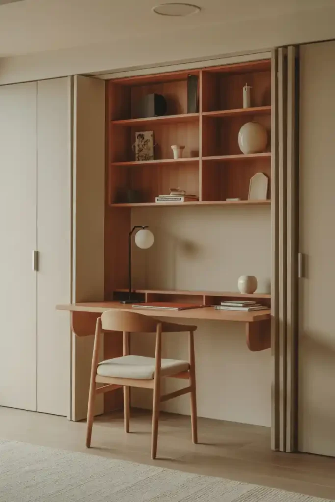 Wall-Mounted Foldable Desk with Hidden Storage