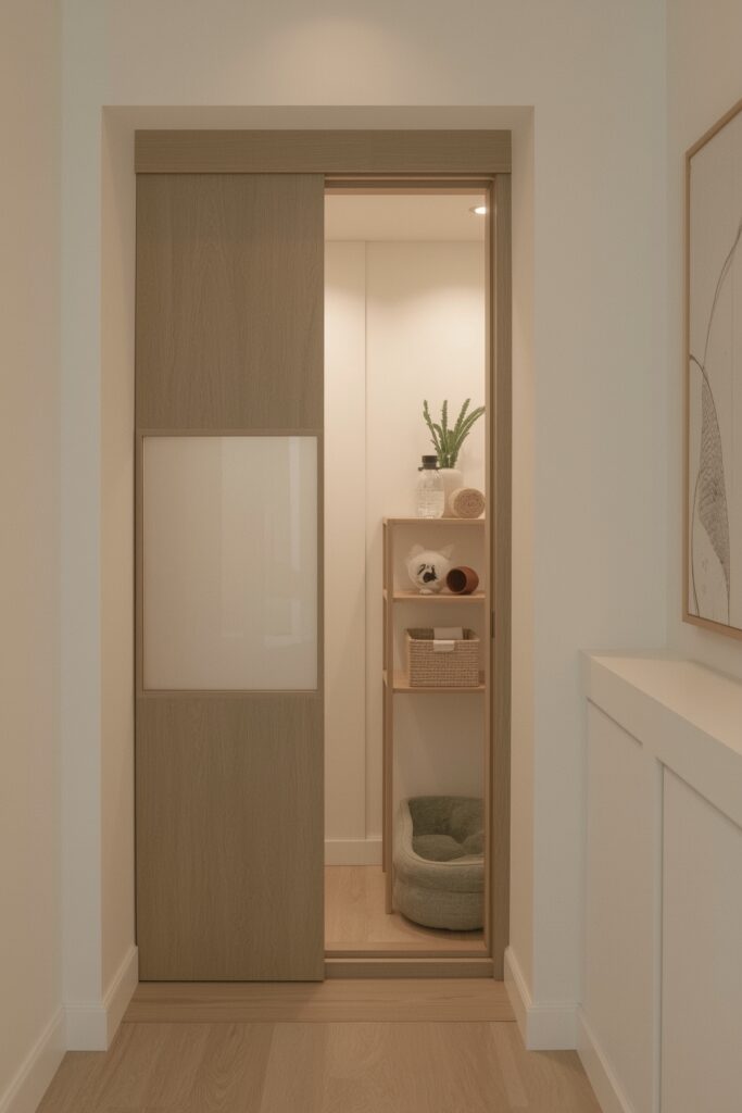 Closet-Converted Cat Lounge with Litter Box
