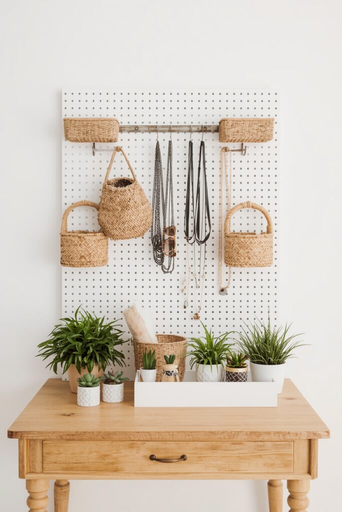 Pegboard Wall for Accessories