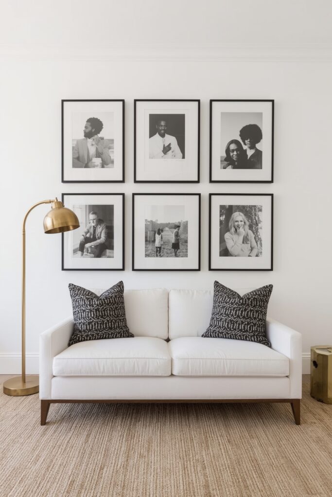 Gallery Wall Above Compact Loveseat