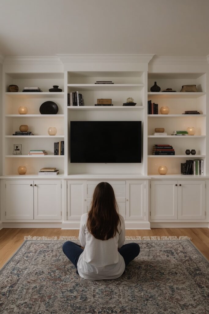 Built-In Cabinets Surrounding the Screen