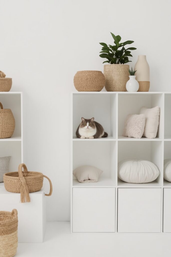 DIY Cube Storage with Feline Rest Zones