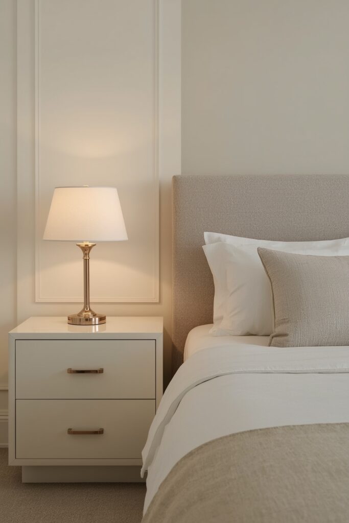 Bed with Built-In Nightstands and Outlets
