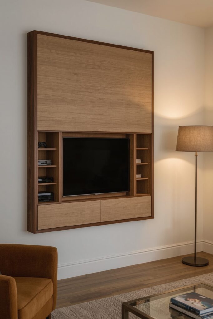 Fold-Down Wall Entertainment Cabinet