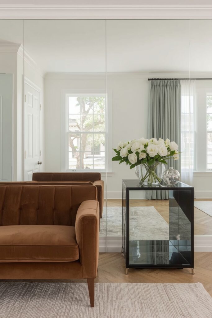 Mirror-Lined Wall to Expand Visual Space