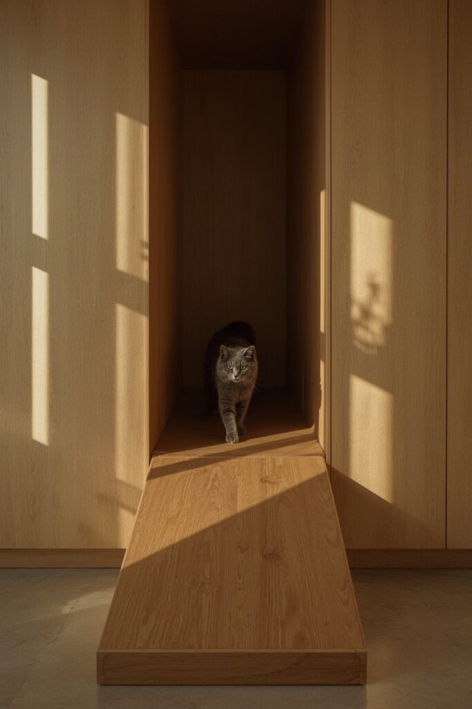 Fold-Down Murphy Bed with Cat Tunnel Behind