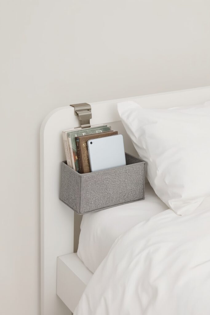 Bedside Caddy for Books and Gadgets