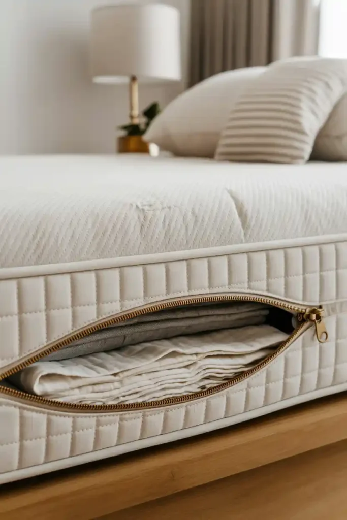 Mattress with Built-In Zippered Storage