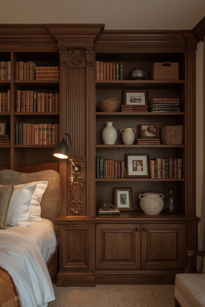 Raised Bed with Built-In Bookshelves
