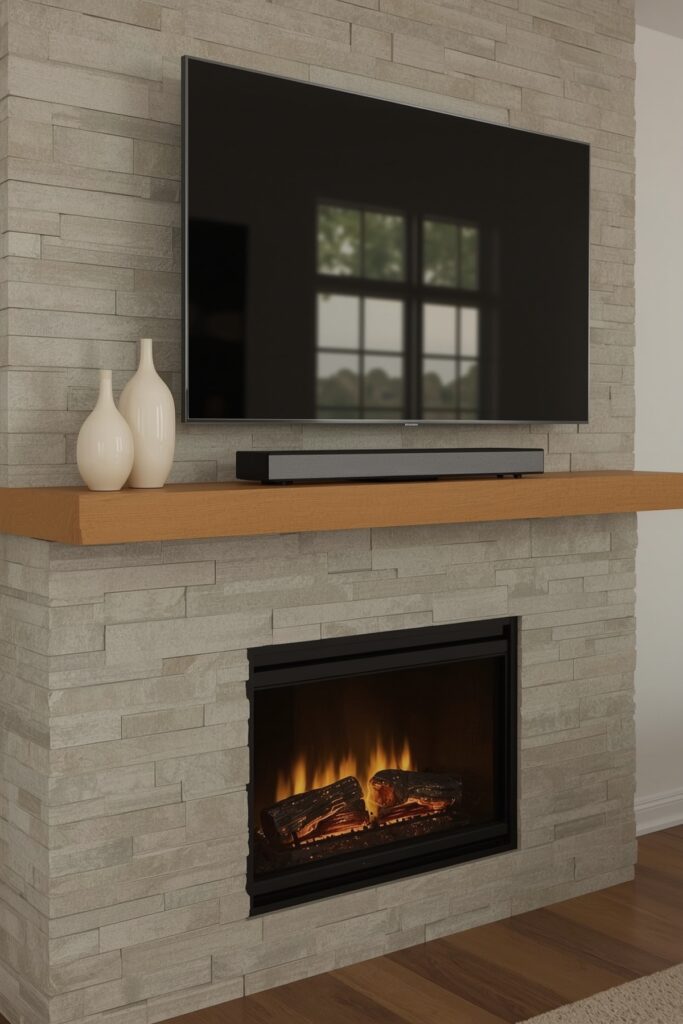 TV Over Fireplace Shelf Conversion