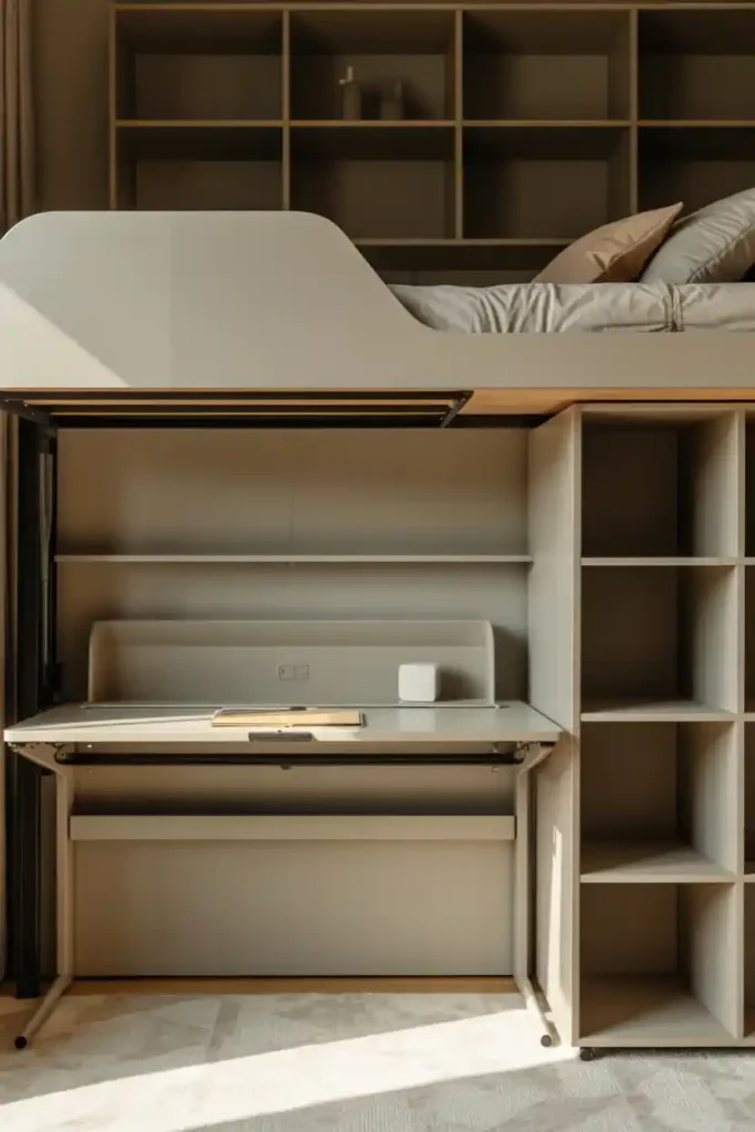 Convertible Loft with Fold-Out Desk