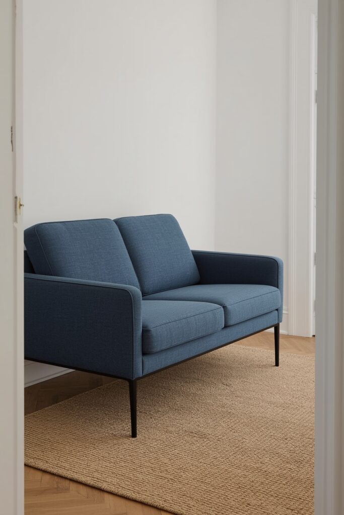 Two-Seater Sofa with Tall Metal Legs