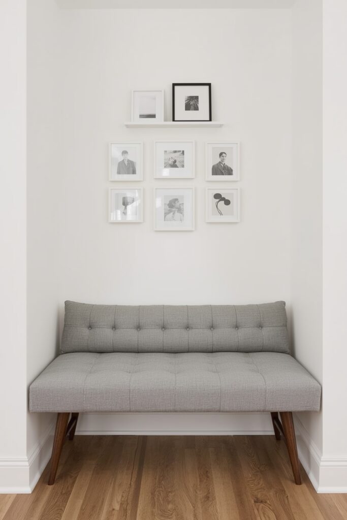 Minimalist Bench Sofa with Cushion Layer