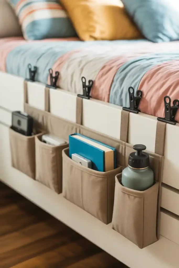 Clip-On Bedside Pouch Organizers