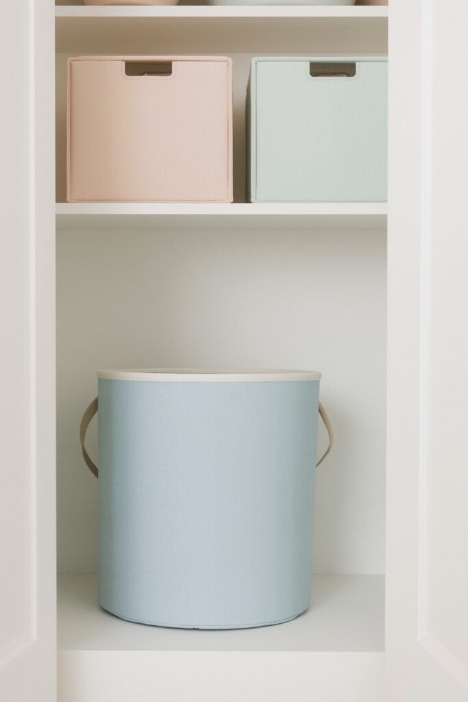 Collapsible Laundry Hamper in Closet