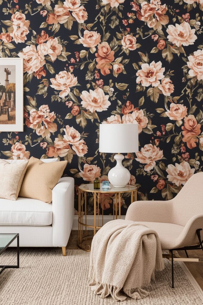 Bold Wallpapered Accent Wall