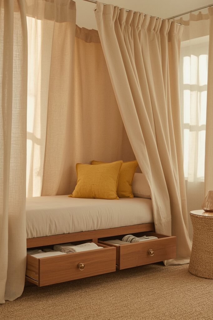 Custom Corner Daybed with Under-Seat Drawers