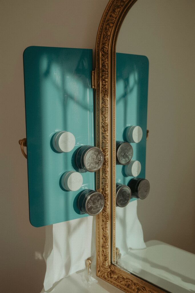 Magnetic Makeup Organizer on Wall
