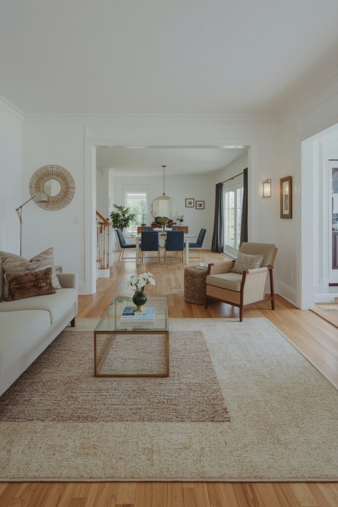 Zoned Living Room with Dual Rugs