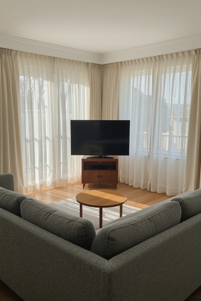 Corner TV Setup to Free Central Space