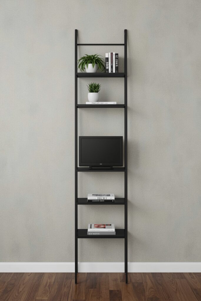 Slim Ladder-Style Shelving Unit