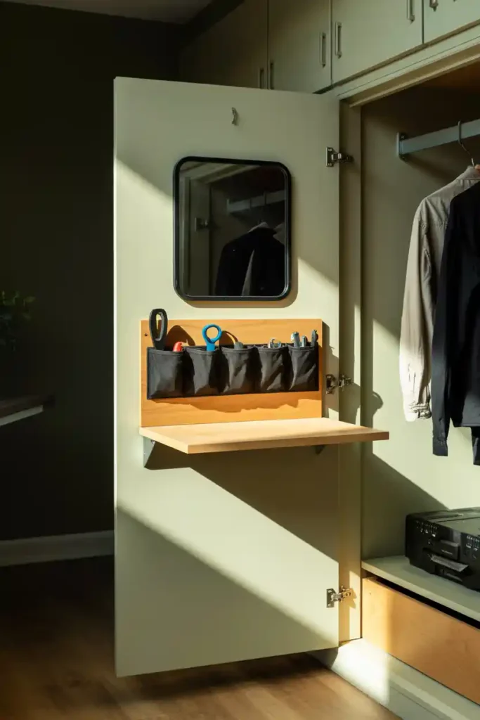 Back-of-Door Fold-Out Vanity Panel