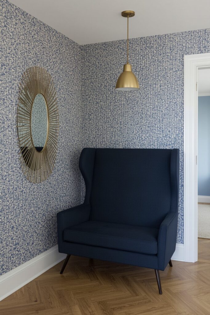 High-Backed Narrow Couch for Wall Placement