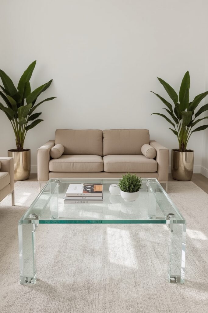 Acrylic or Glass Tables for Airy Look