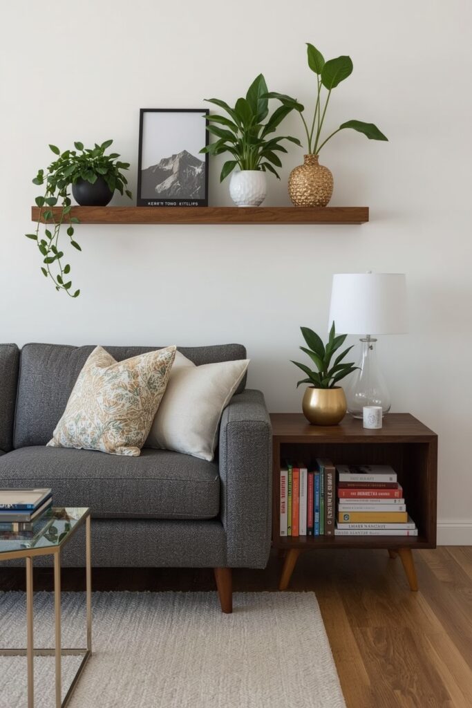 Couch with Built-In Bookshelf Sides