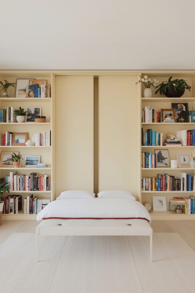 Murphy Bed with Side Library Unit
