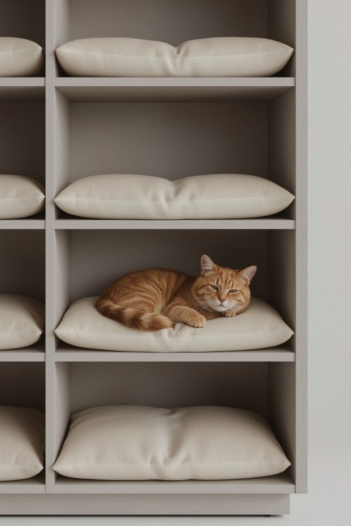 Shoe Rack Transformed into Cat Lounger