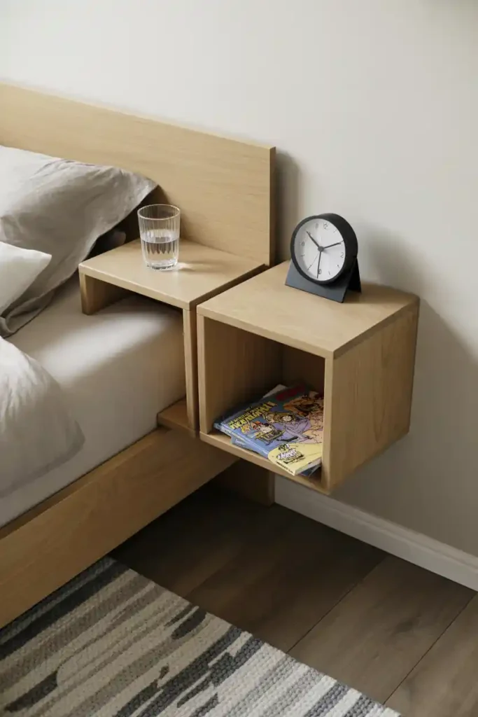 Floating Corner Nightstand Cubes