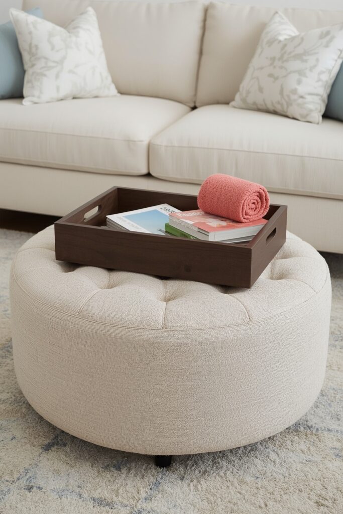 Ottoman Coffee Table with Hidden Storage Inside