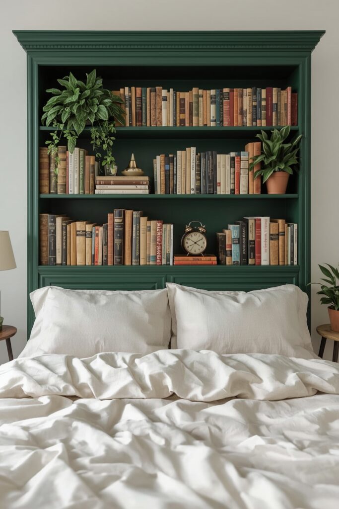 Use a Tall Headboard Shelf