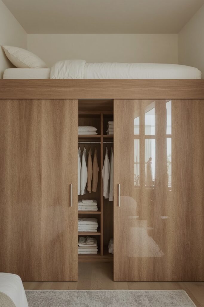 Loft Bed with Sliding Closet Doors