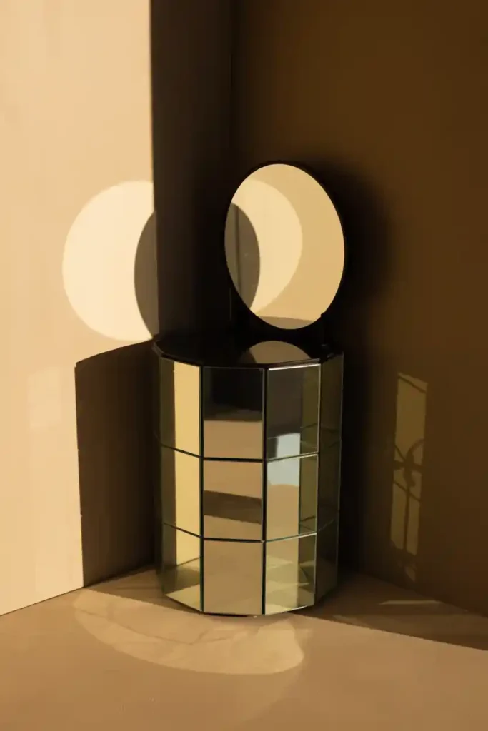 Rotating Cylinder Storage Vanity