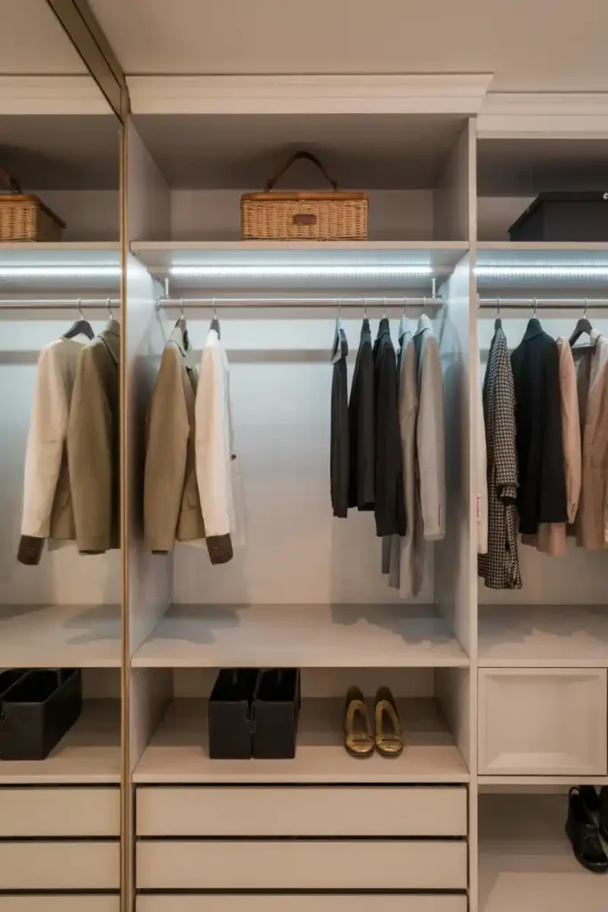Rotating Wardrobe Carousel in Tiny Closet