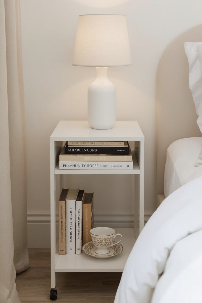 Slim Rolling Cart Beside Bed