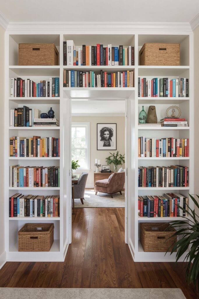 Built-In Bookshelves Around Doorway