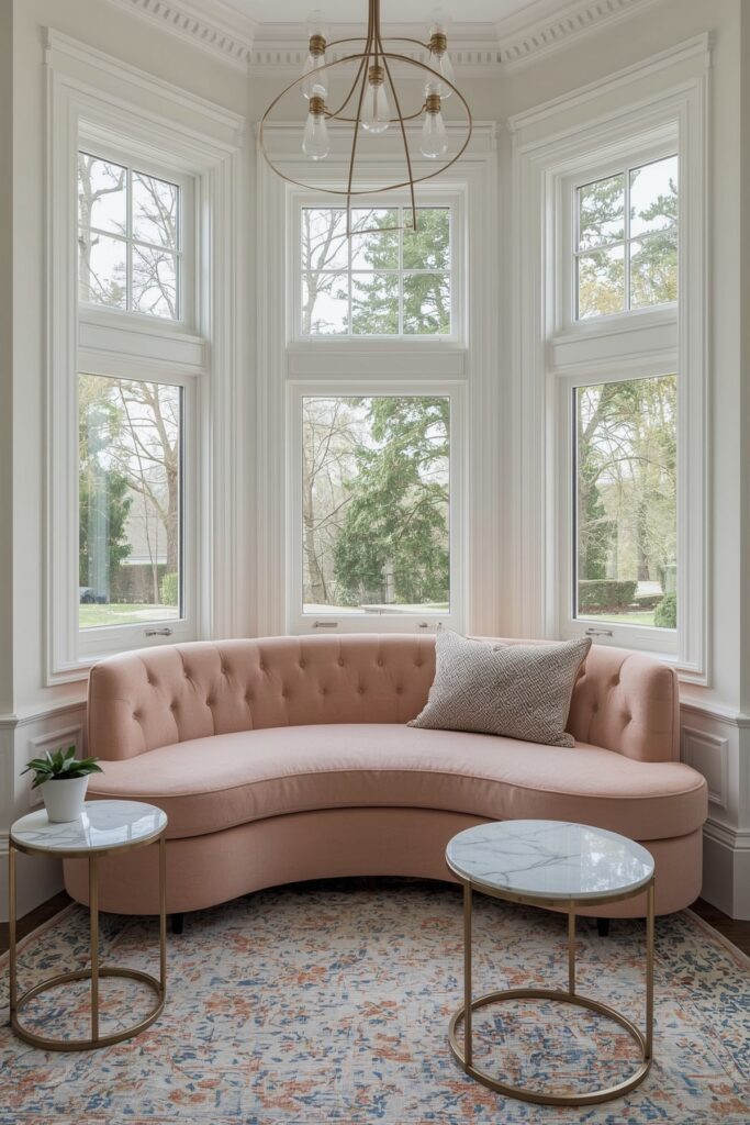 Curved Couch for Awkward Room Angles
