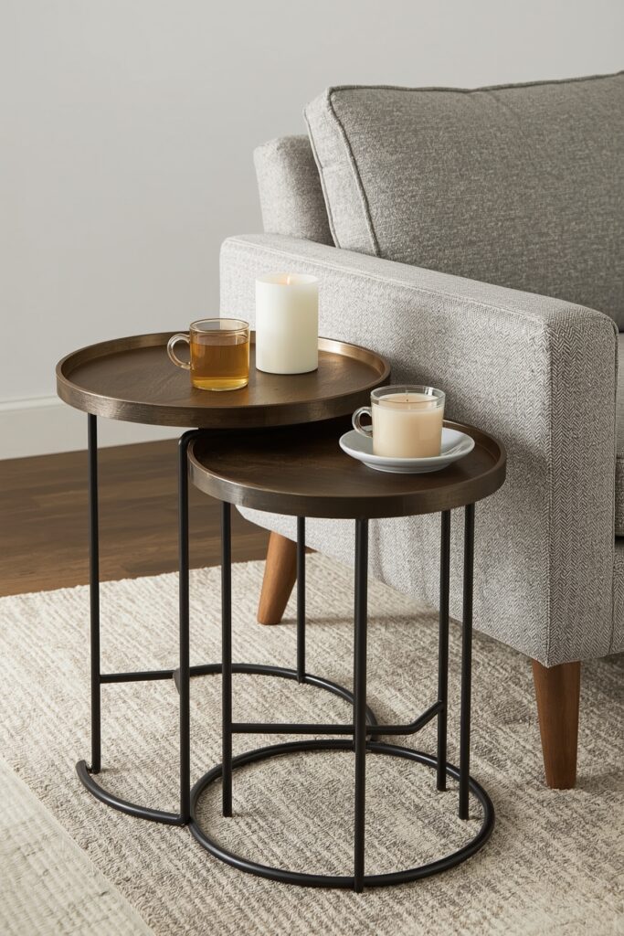 Nesting Side Tables Used for Flexible Surface Space