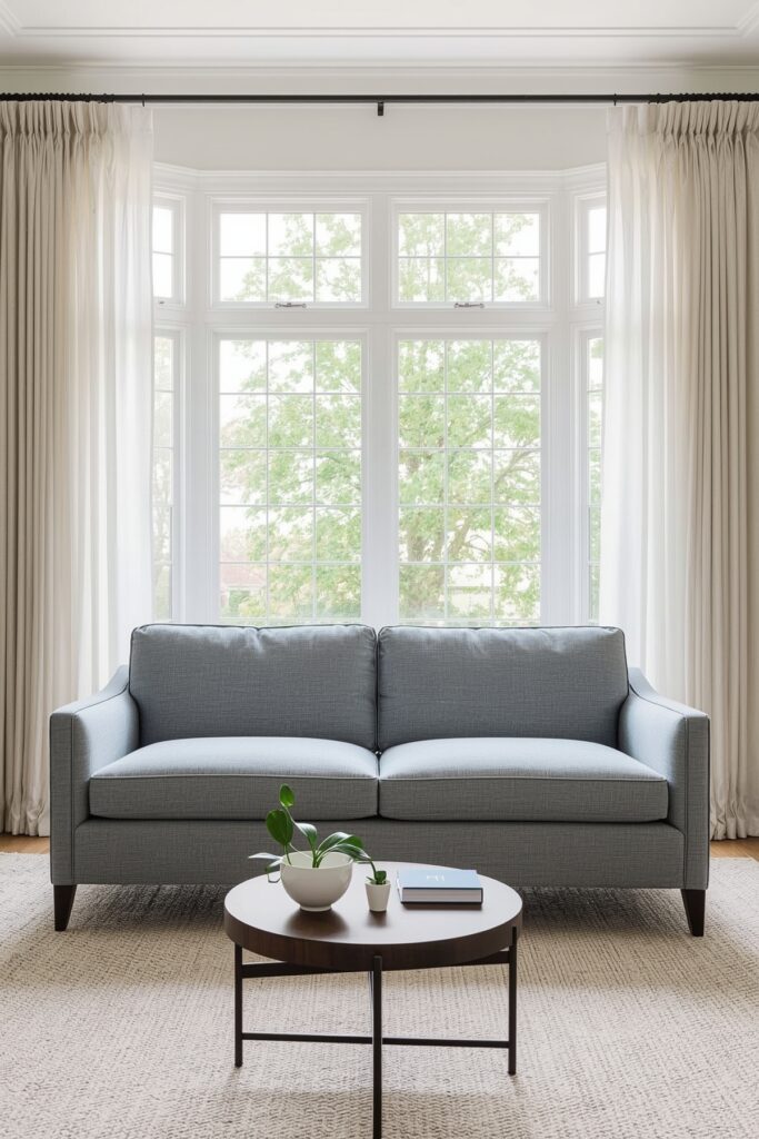 Window-Backed Sofa Framing Natural Light