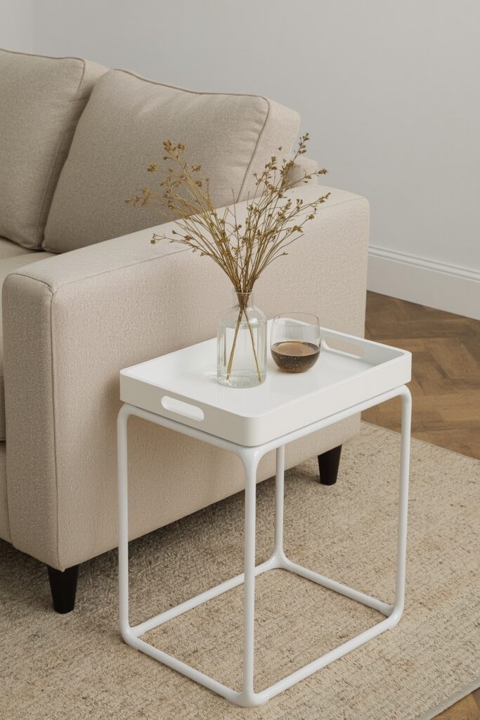 Collapsible Tray Table as Side Table