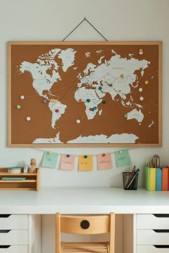 Interactive World Map Corkboard