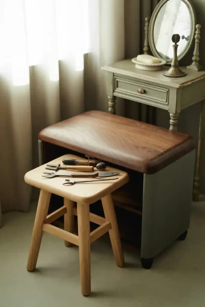 Stool-Inside-Stool Nested Storage Seat