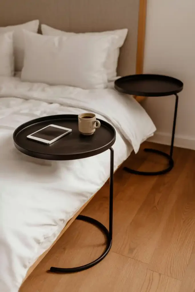 Bedside C-Tables that Slide Over Mattress