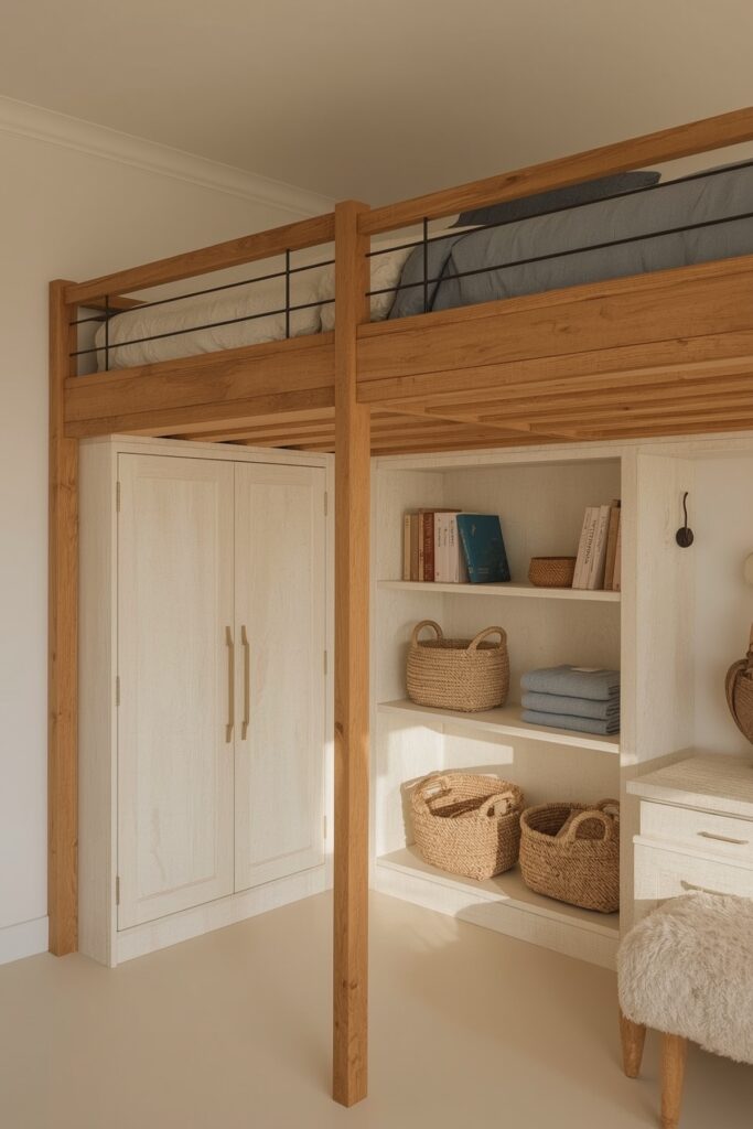 Loft with Custom Cabinets and Shelving
